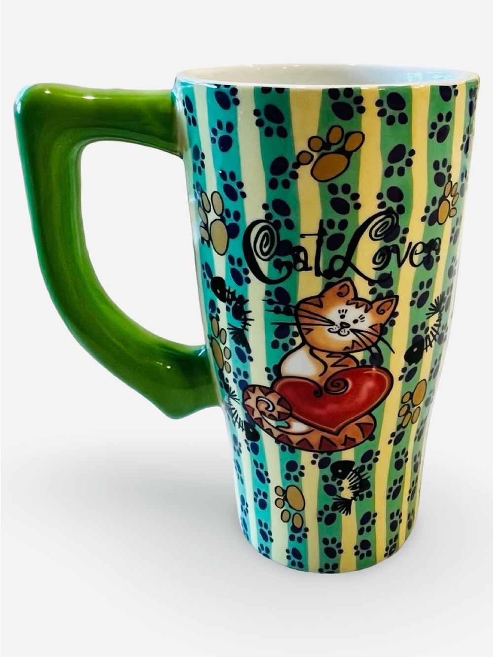 Spoontiques Whimsical "Cat Lover" Ceramic Travel Mug